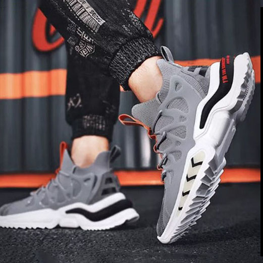 Giày Thể Thao Nam MENDO - Giày Sneaker Màu Xám - Đen, Giày Thể Thao Form Ôm Chân, Thoải Mái - G5165
