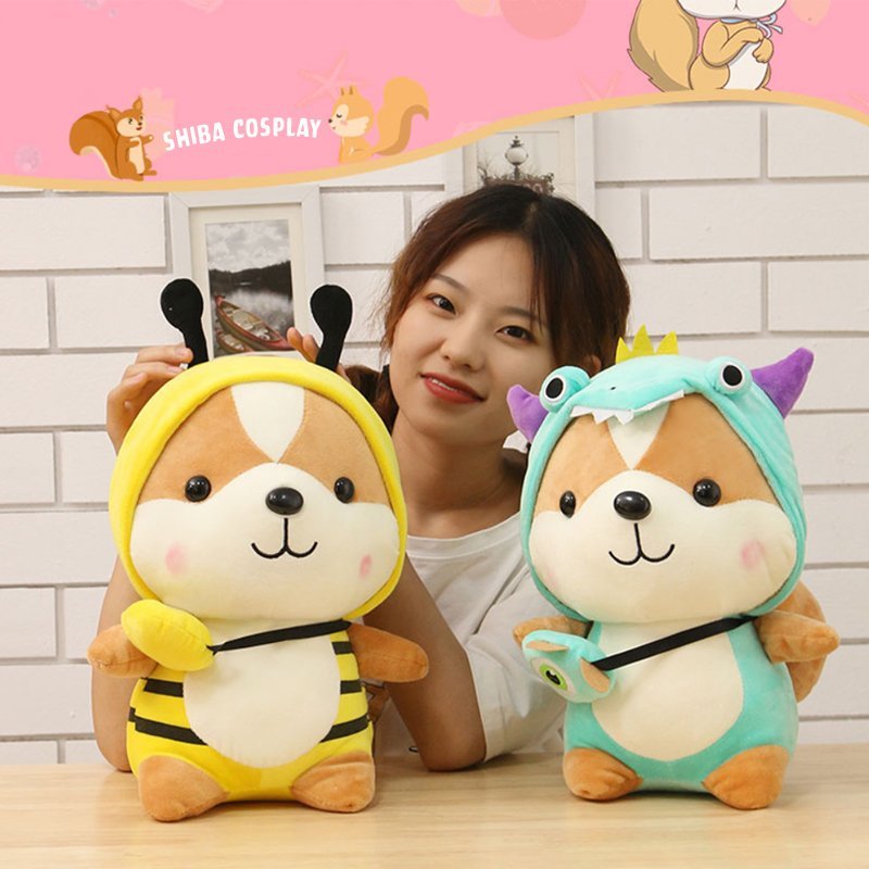 Gấu bông chó Shiba cosplay 25cm cao cấp - Đồ chơi thú nhồi bông chó Shiba cosplay bông gòn mềm mịn, bền đẹp, dễ sử dụng và an toàn cho trẻ nhỏ