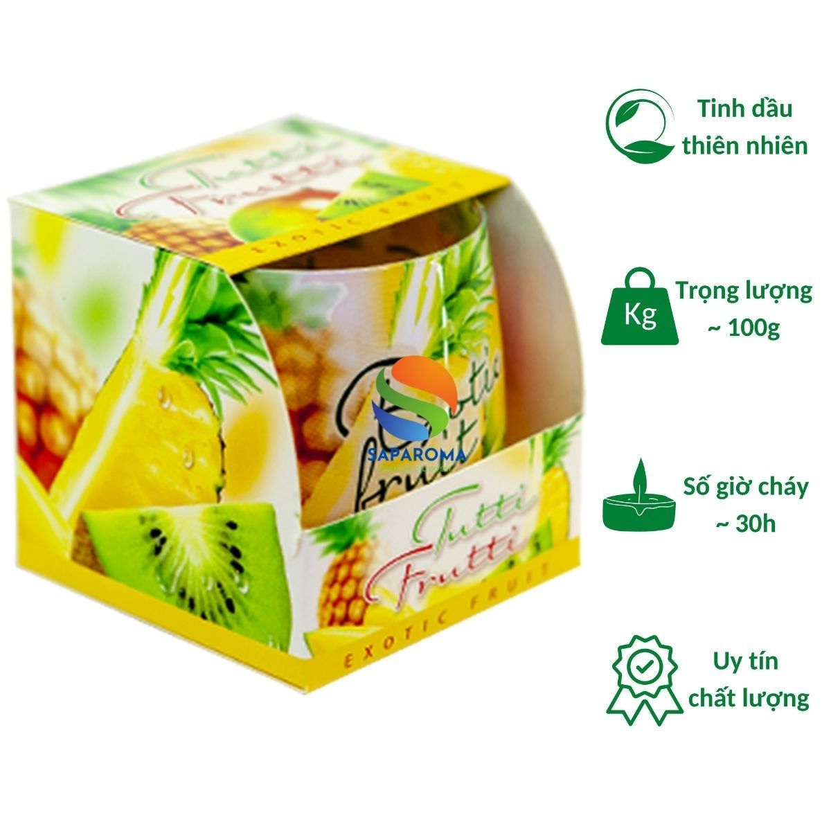 Ly nến thơm tinh dầu Bartek Tutti Frutti 100g QT024479 - trái cây rừng, nến trang trí, thơm phòng, thư giãn, Hỗ trợ khử mùi