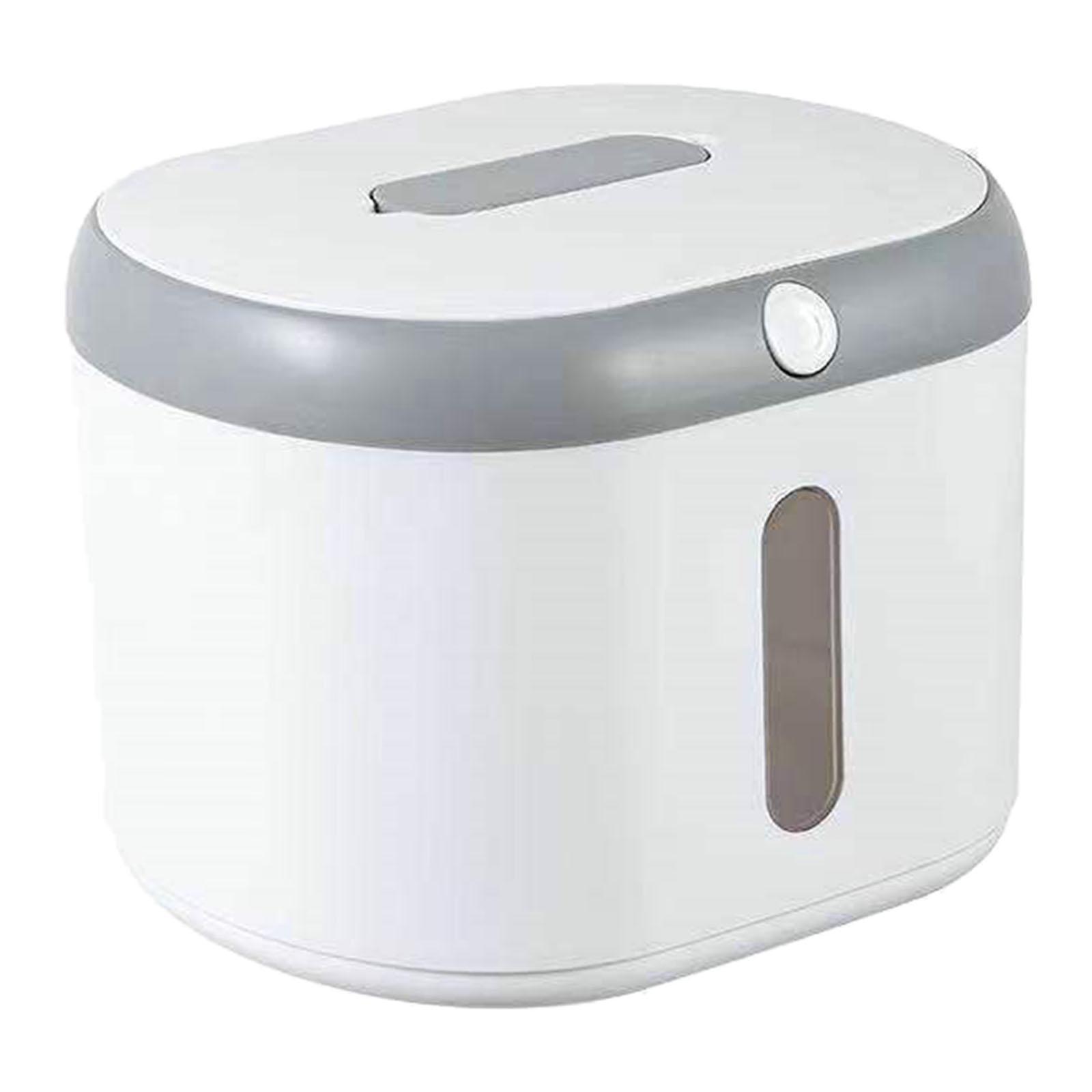 Cereal Containers Rice Bucket Food Dispenser for Pantry Kitchen Baking gray