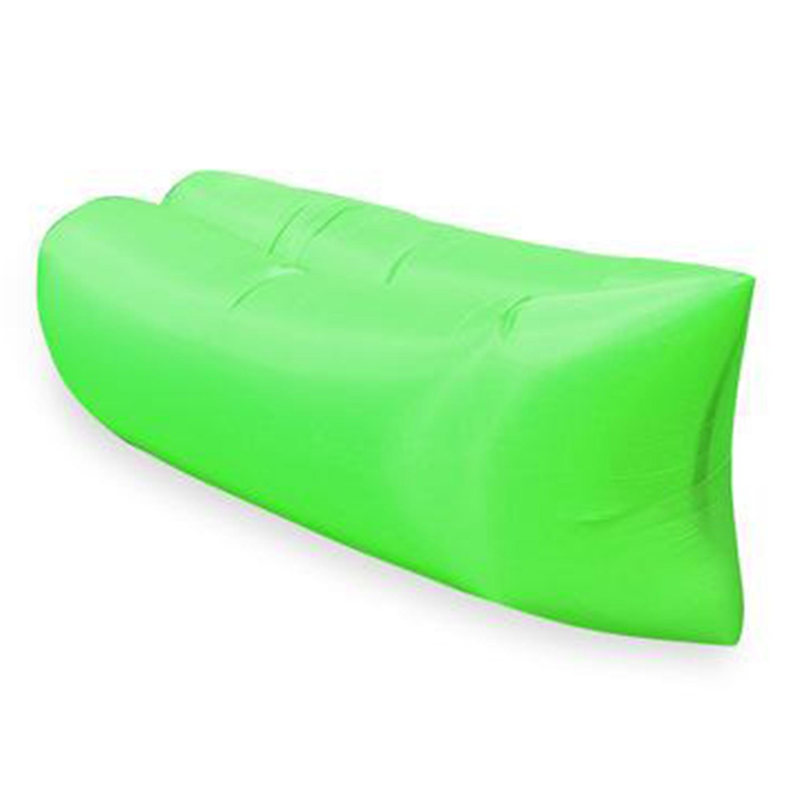 2xInflatable Sofa Air Bed Lounger Chair Sleeping Bag Mattress Couch Green