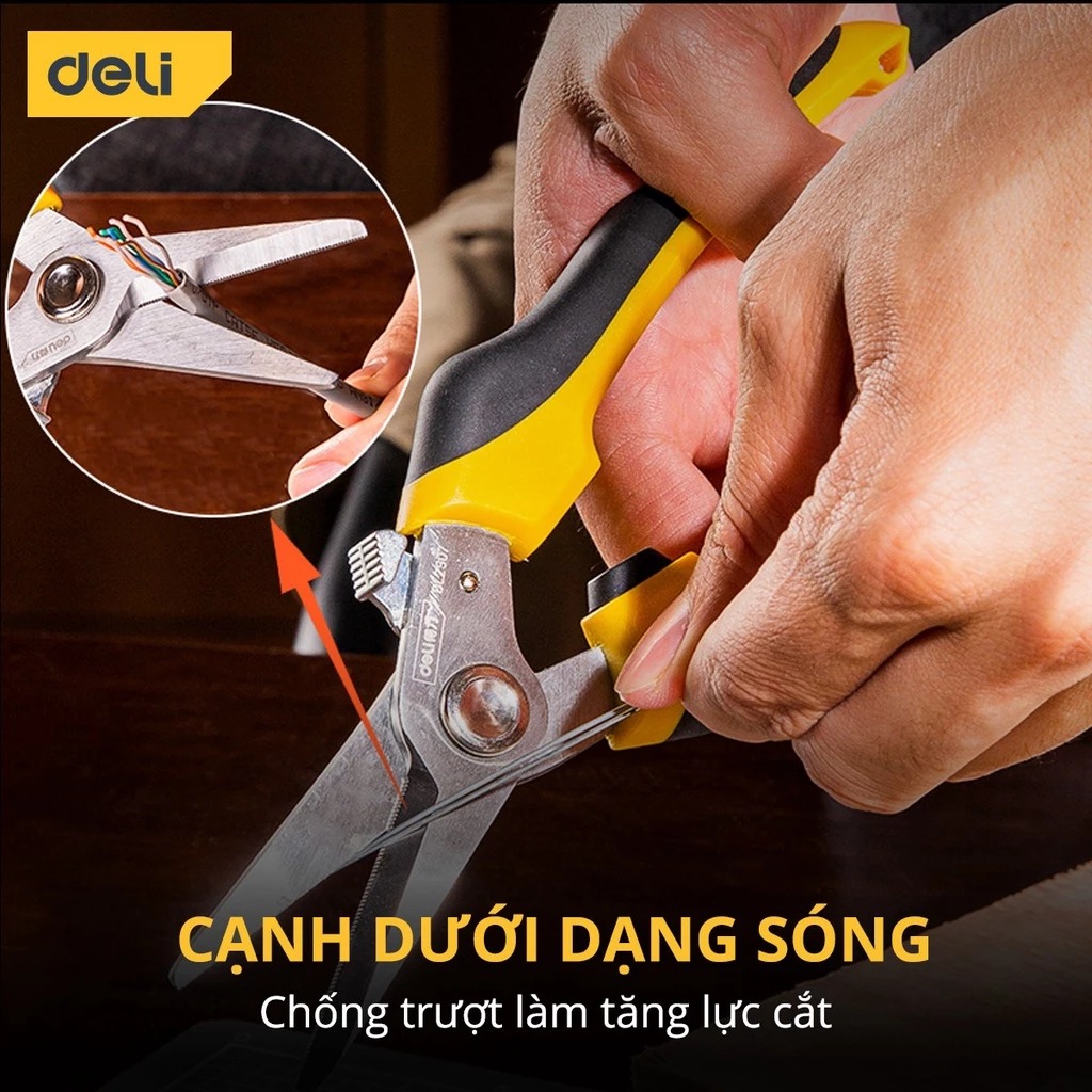 Kìm Cắt Đa Năng Deli Cao Cấp Kích Thước 8inch - Chất Liệu Chống Mòn, Gỉ - Sử Dụng Được Trên Nhiều Vật Liệu - DL2908