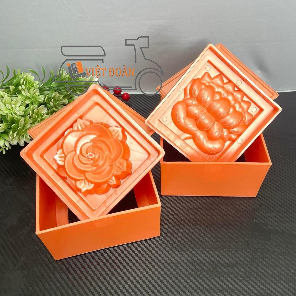 Khuôn Nhấn Xôi Hình VUÔNG hoạ tiết Hoa Hồng, Sen 3D SIÊU SẮC NÉT . Bí quyết làm bánh SIÊU ĐẸP, NHANH