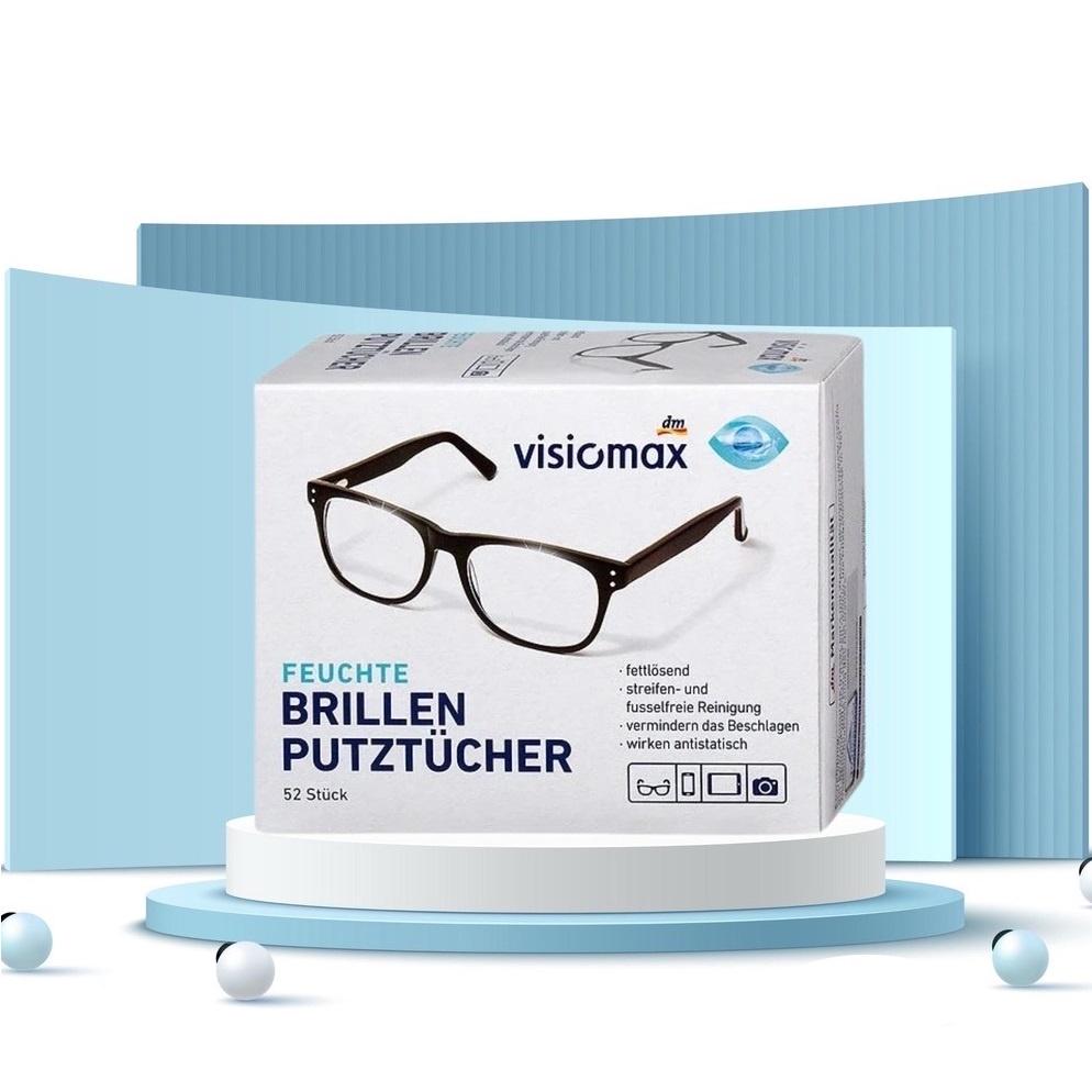 Khăn Lau Mắt Kính VisioMax - Hộp 52 Gói - An Toàn, Sạch - Bảo Vệ Kính Khỏi Bụi Bẩn, Vân Tay, Mờ , An Toàn Cho Mắt Kính- Kingler 7226