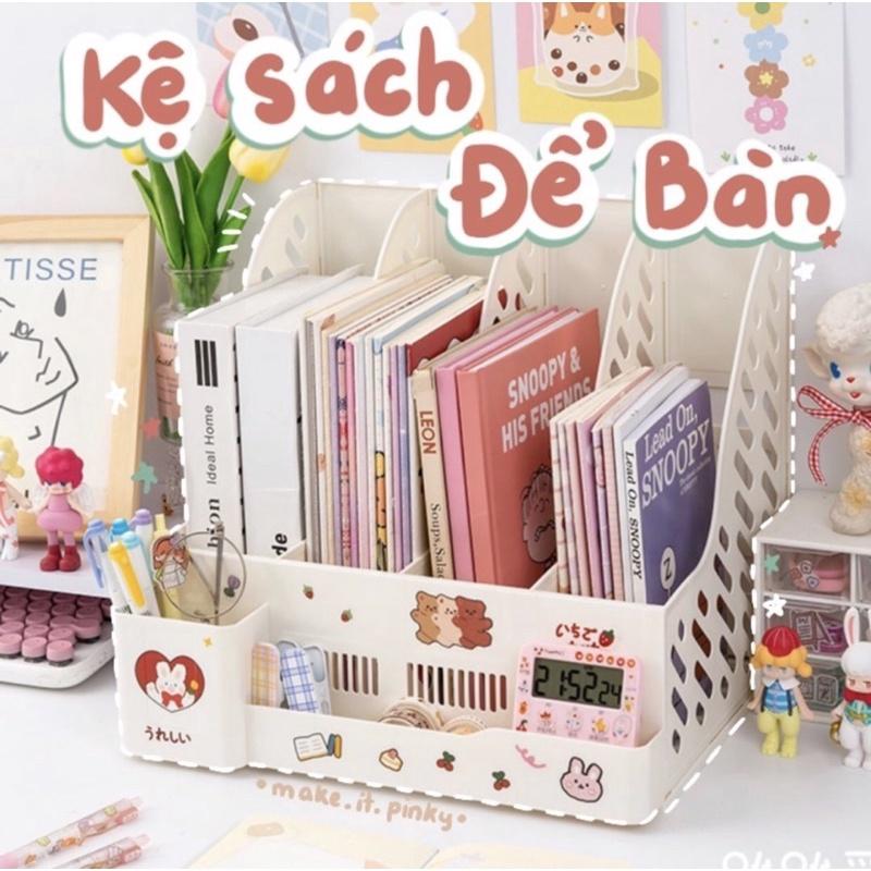 KỆ SÁCH ĐỂ BÀN ĐA NĂNG NHIỀU NGĂN, GIÁ KỆ ĐỰNG SÁCH DỄ THƯƠNG TRANG TRÍ BÀN HỌC