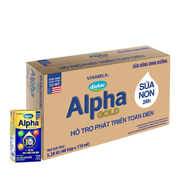 COMBO 48 HỘP SỮA BỘT PHA SẴN DIELAC ALPHA GOLD IQ (110ML)