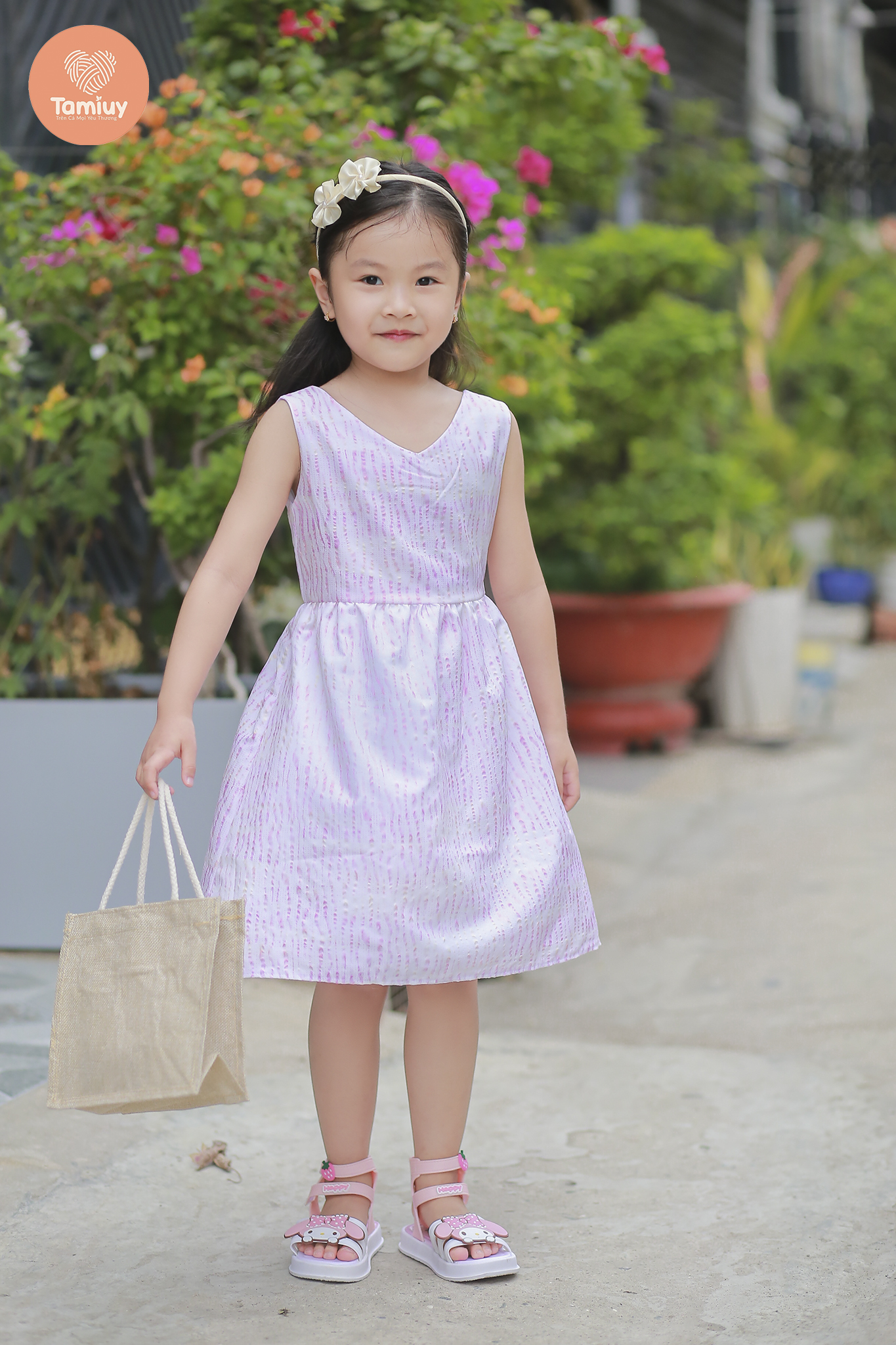 Đầm Cho Bé Gái Tamiuy Thiết Kế Xẻ  Tim Sau Cho Bé Từ 1-10  Tuổi
