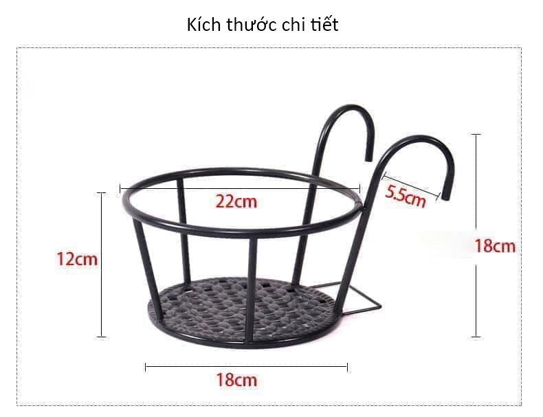 Giá sắt để chậu hoa và cây cảnh treo ban công sang trọng