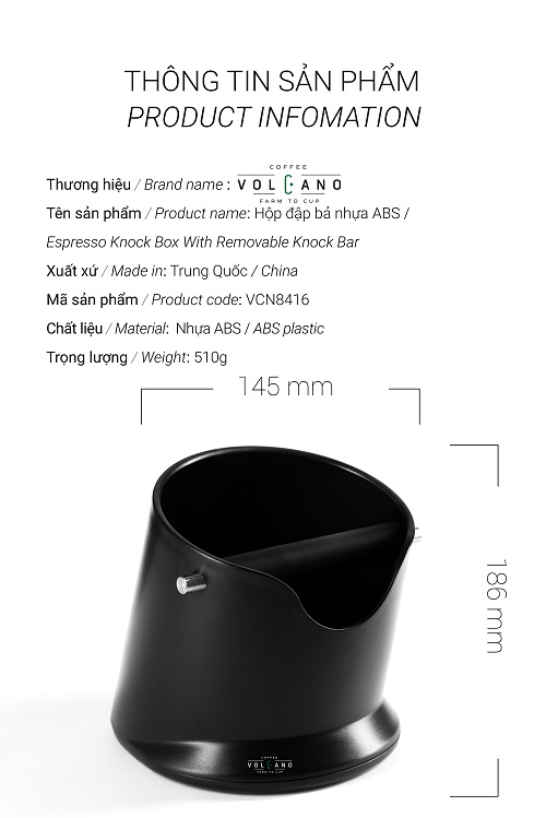 Đập bã nổi màu đen pha espresso take away