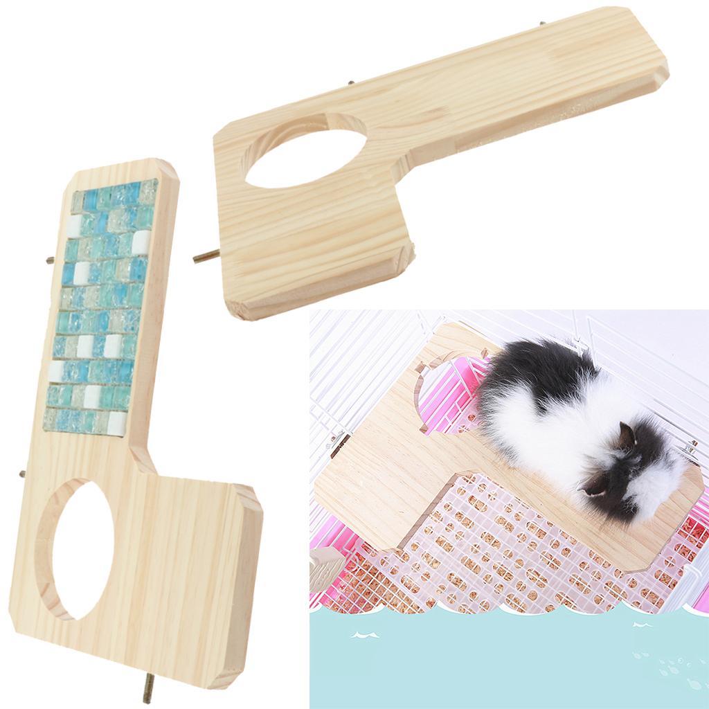 Hamster Wooden Stand Platform Hamster Cage Accessories for Small Pet