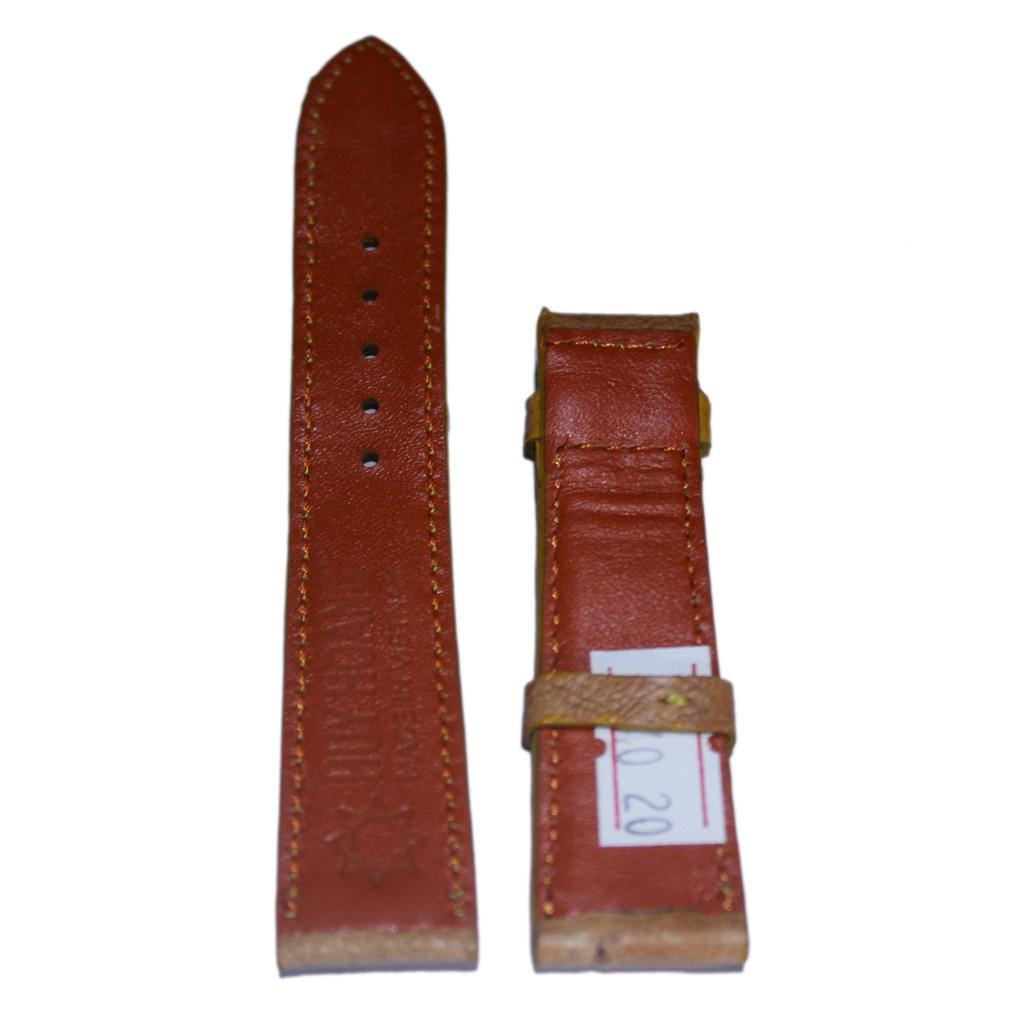 HC8440 - Dây đồng hồ Huy Hoàng da đà điểu da bụng size 16, 18, 20 màu vàng bò