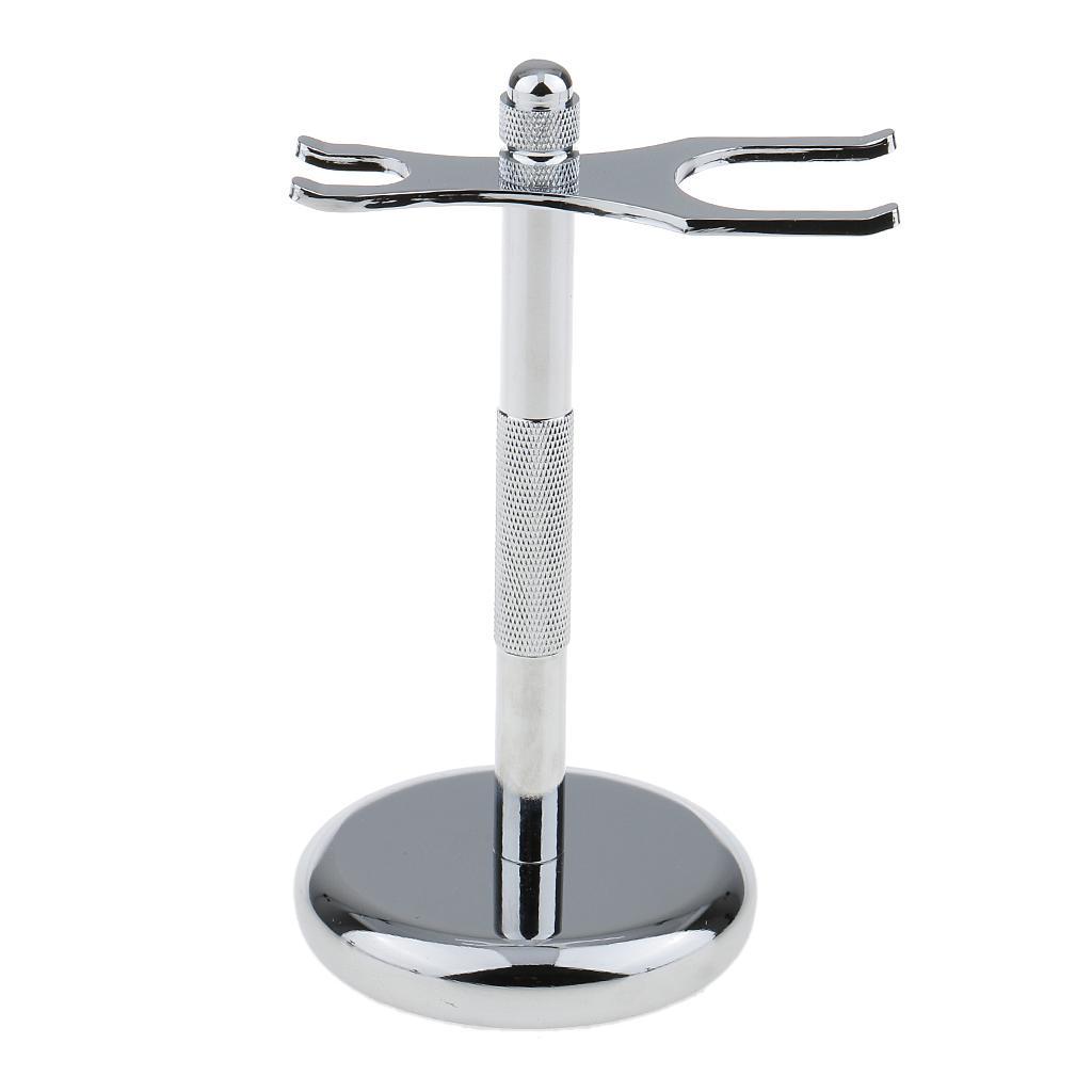 Soft Shaving Brush with Removable Shaving Stand Shaver Holder Stainless Steel Weighted Base Set for Men