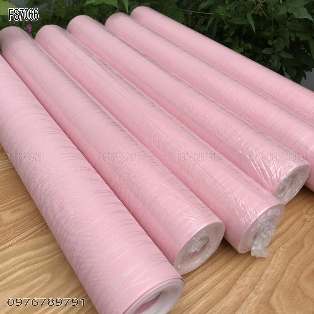 Giấy Dán Tường Màu Hồng Vân Chỉ Cách Điệu FS7066 Cho Phòng Khách Phòng Ngủ Lụa Không Keo Khổ 10m x 53 cm