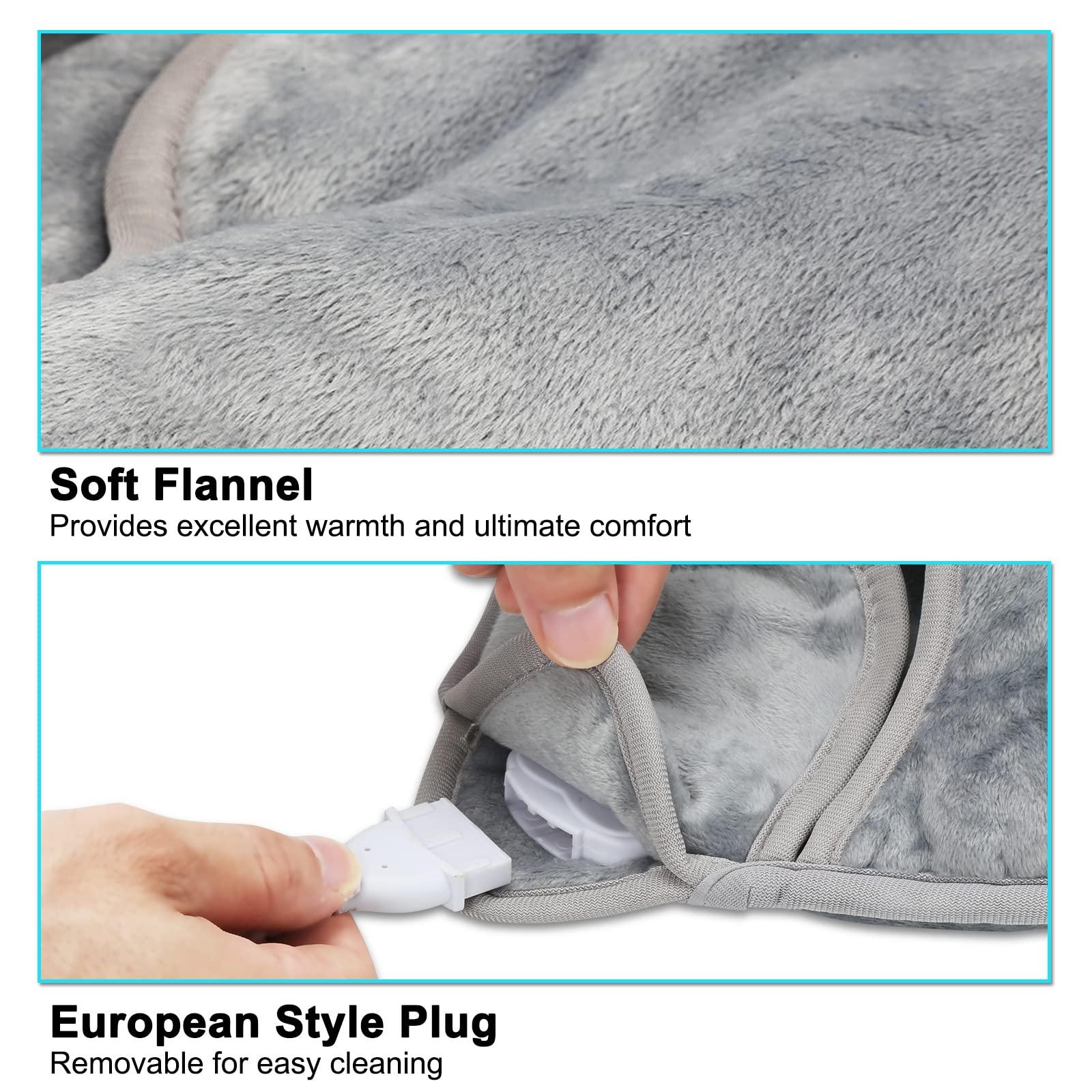 Gối ấm và gối sưởi ấm hơn, bao tải chân điện với 6 mức nhiệt độ và 4 chức năng thời gian hutdown, bảo vệ quá nhiệt 60 ° C, tự động tắt, máy giặt có thể giặt được 50W