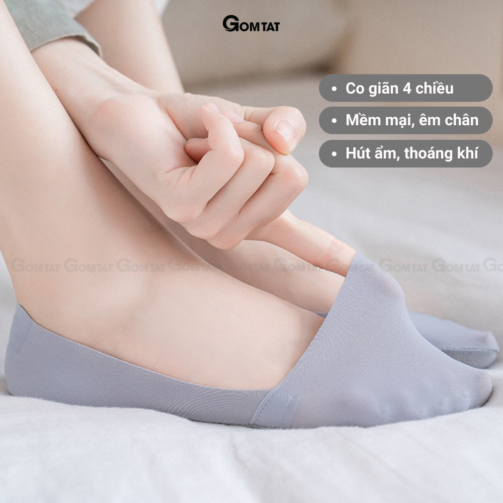 Tất nữ mang giày lười cao cấp có đệm cao su chống tuột gót, vớ nữ búp bê mềm mại thoáng mát - PO-LOSOCK-LUA-3015-1DOI