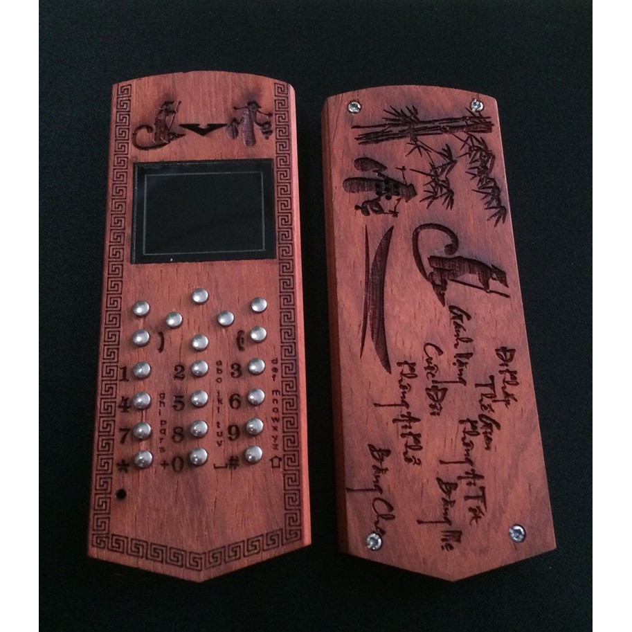 Vỏ gỗ cho điện thoại Nokia 1280 mẫu Cha Mẹ