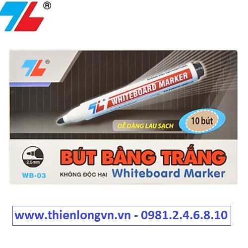 Hộp 10 cây bút lông bảng to Thiên Long; WB-03 mực đen