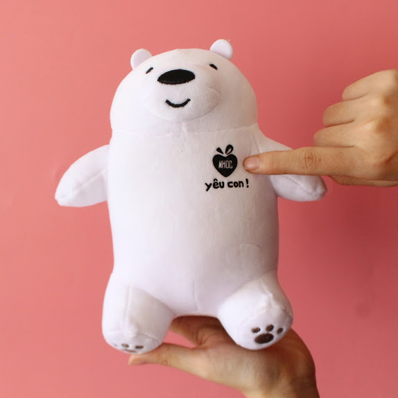 Thú Bông Gấu We Bare Bears Yêu Con TC Làm Quà Tặng Cho Bé Đầy Ý Nghĩa - NHÓC (Màu Sắc: Trắng - Size: 20cm)