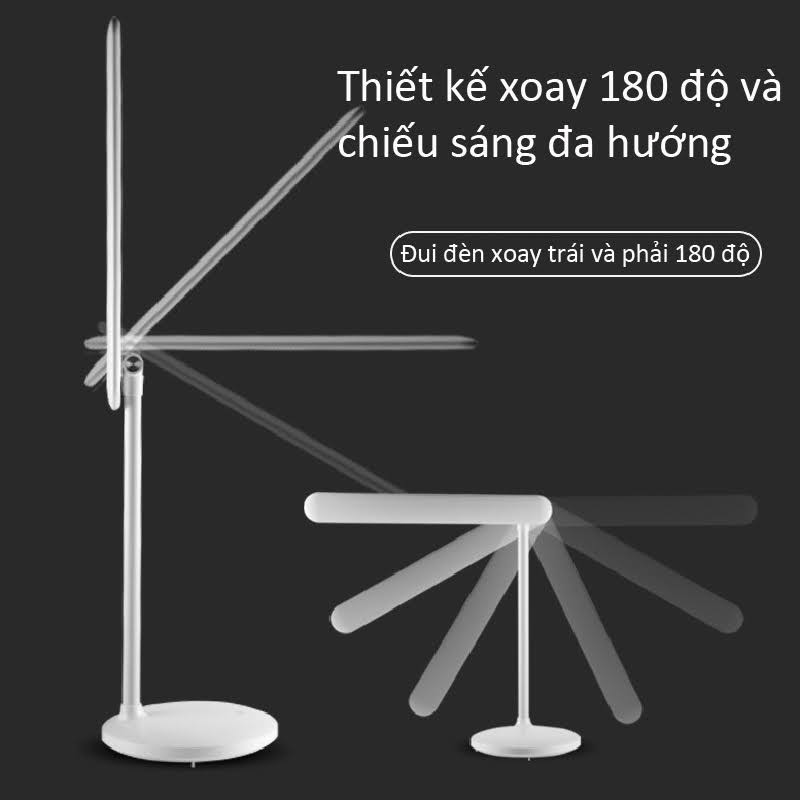 Đèn bàn học chống cận, chống lóa, đèn bàn học LED USB di động CTFAST 02 - Đèn đọc sách, đèn làm việc thông minh bảo vệ mắt, cảm ứng điều khiển, thiết kế xoay 180 độ chiếu sáng đa hướng