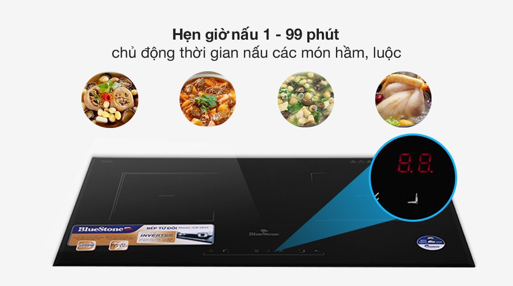 Bếp Âm Từ Đôi Inverter Bluestone ICB-6833 (4000W) - Hàng chính hãng