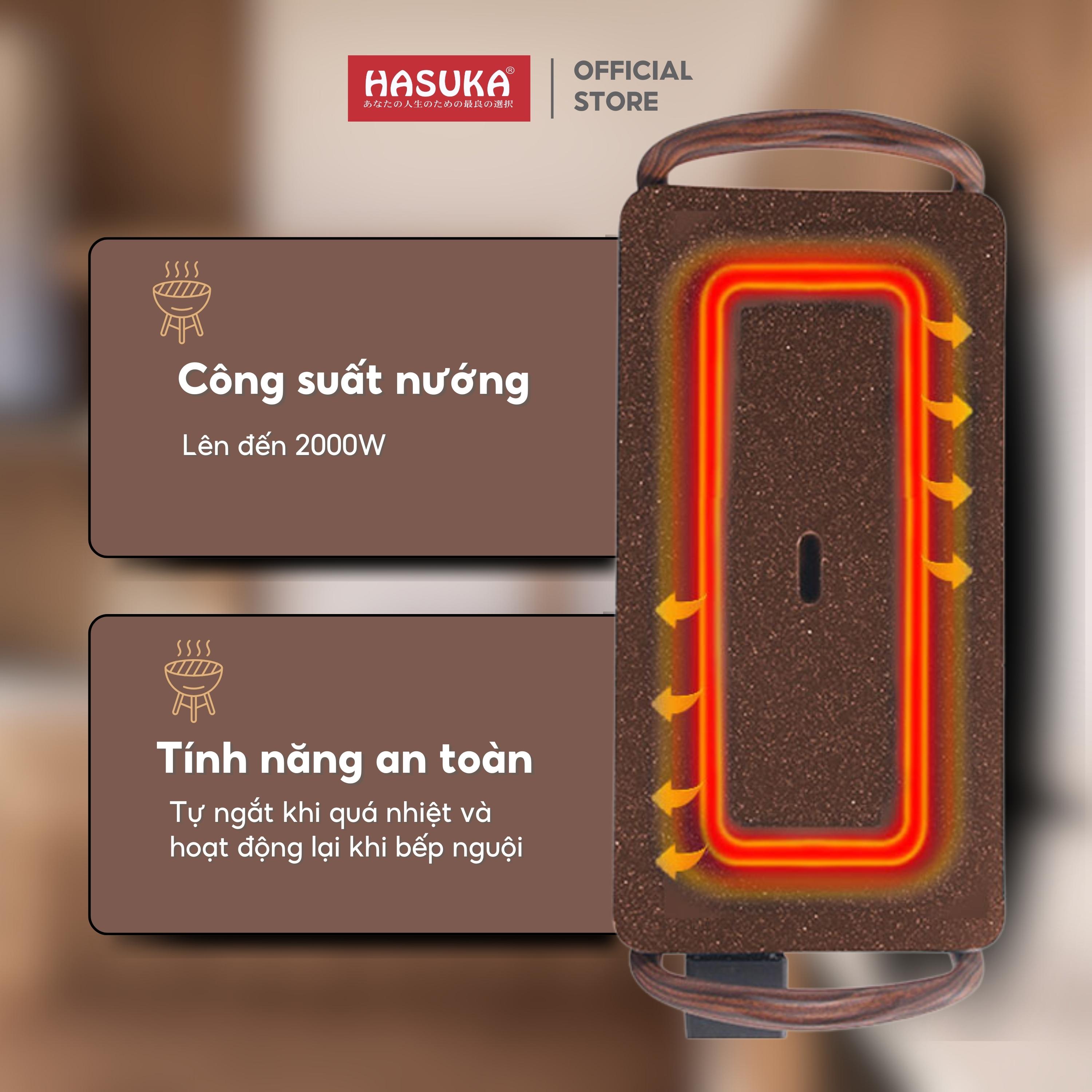 Bếp nướng điện HASUKA HSK-335 công suất 2000W- Cảm biến nhiệt thông minh, tự ngắt khi quá tải - HÀNG CHÍNH HÃNG