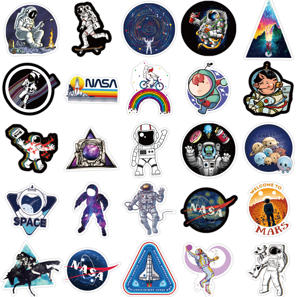 Sticker 50 miếng hình dán nasa