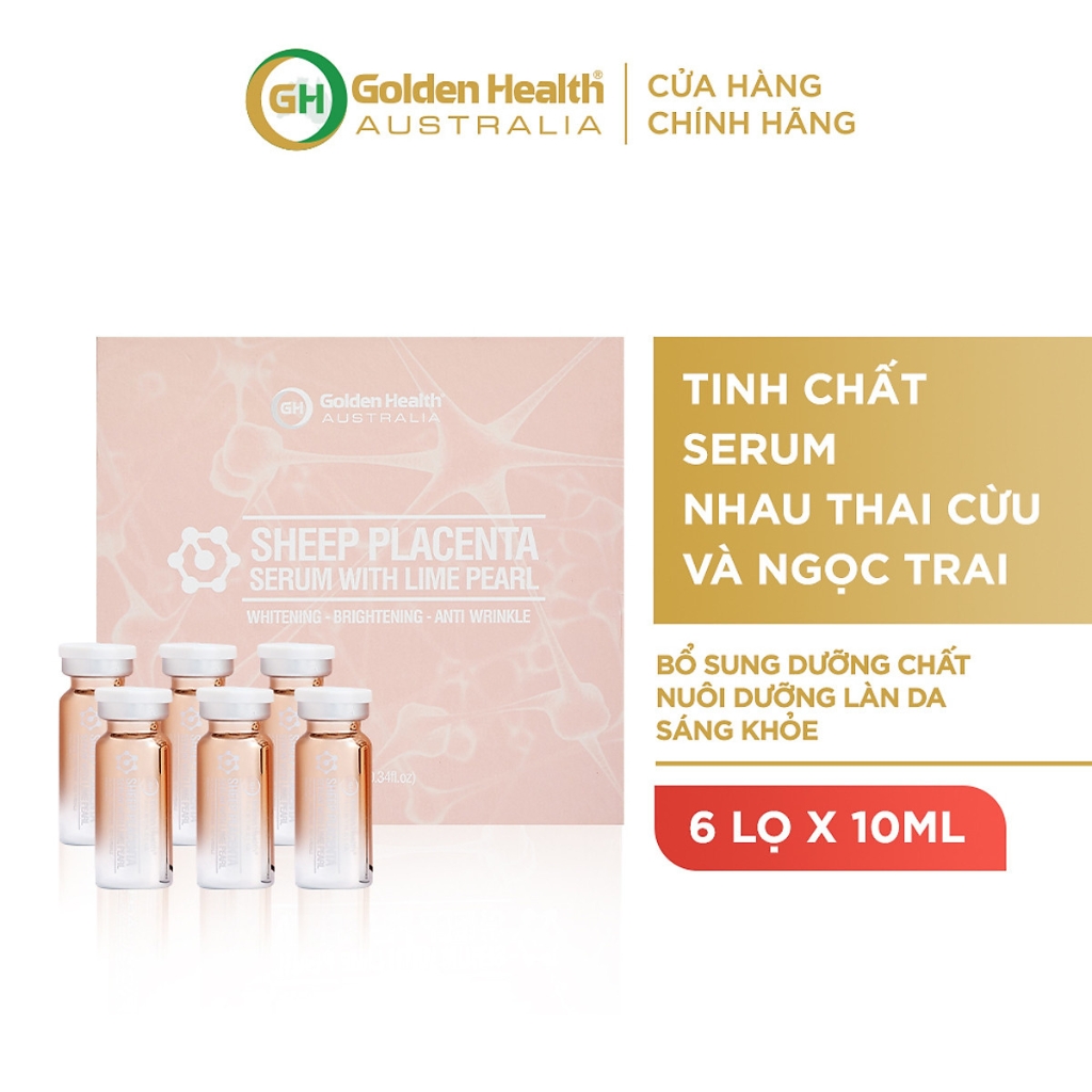 Tinh Chất Serum Nhau Thai Cừu Và Ngọc Trai Golden Health Hỗ Trợ Làm Giảm Nám, Tàn Nhang, Chống Lão Hoá Và Trắng Sáng Hồng Hào