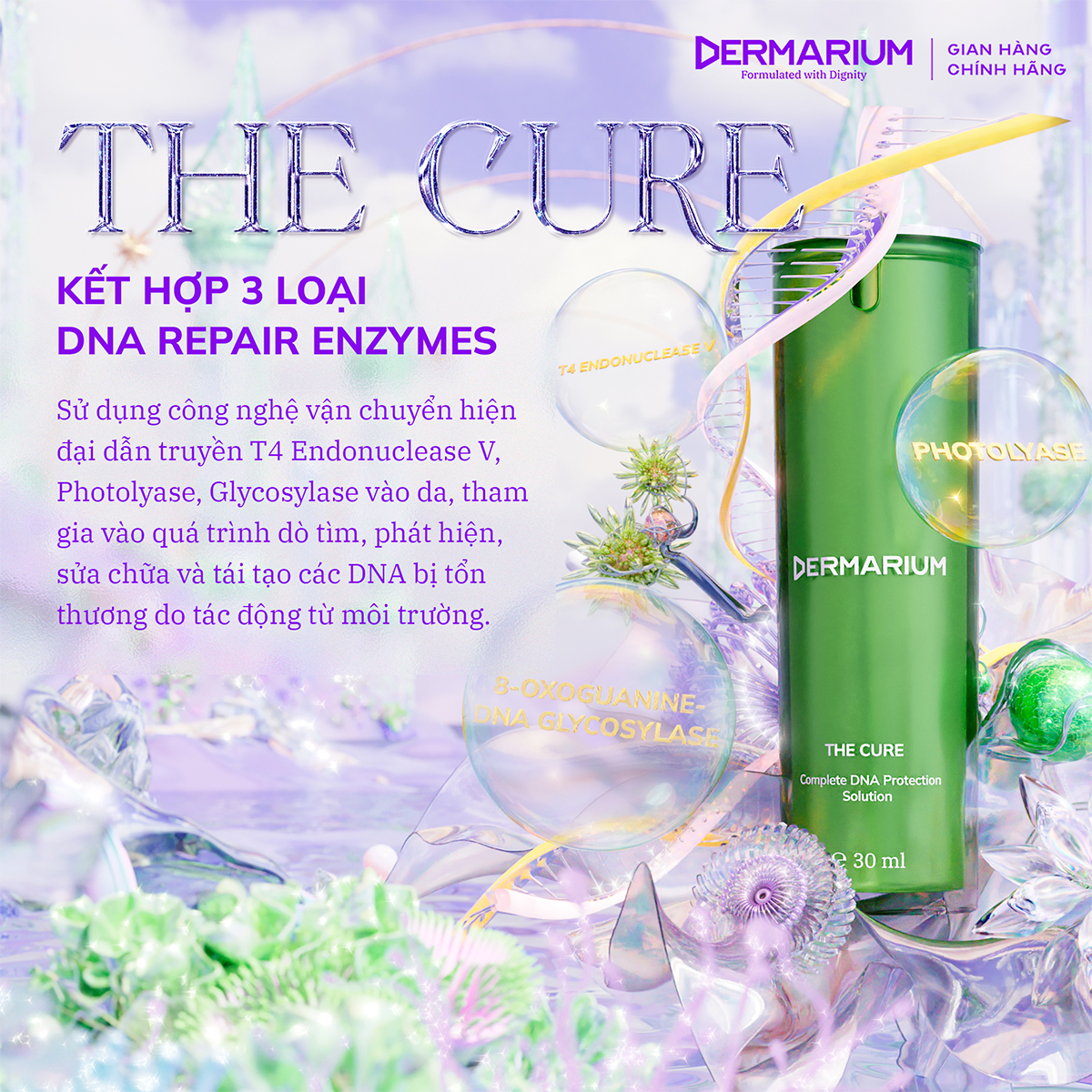 Dermarium The Cure - Tinh Chất DNA Repair Enzymes Trẻ Hoá &amp; Bảo Vệ Toàn Diện 30ml
