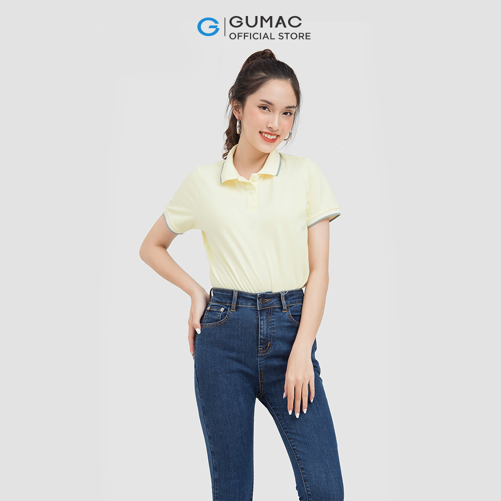 Áo polo nữ GUMAC ATC06002 bo phối viền