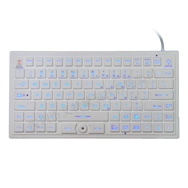 Khuyến mại Bàn phím điều khiển công nghiệp Bàn phím chống nước Bàn phím silicon có dây cỡ nhỏ Kích thước nhỏ Chống dầu Chống vết bẩn Bàn phím đèn nền kháng khuẩn