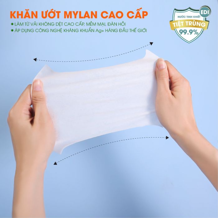 Lốc 8 Gói Khăn Ướt Mini MyLan Không Mùi Không Hoá Chất An Toàn Cho Da Nhảy Cảm