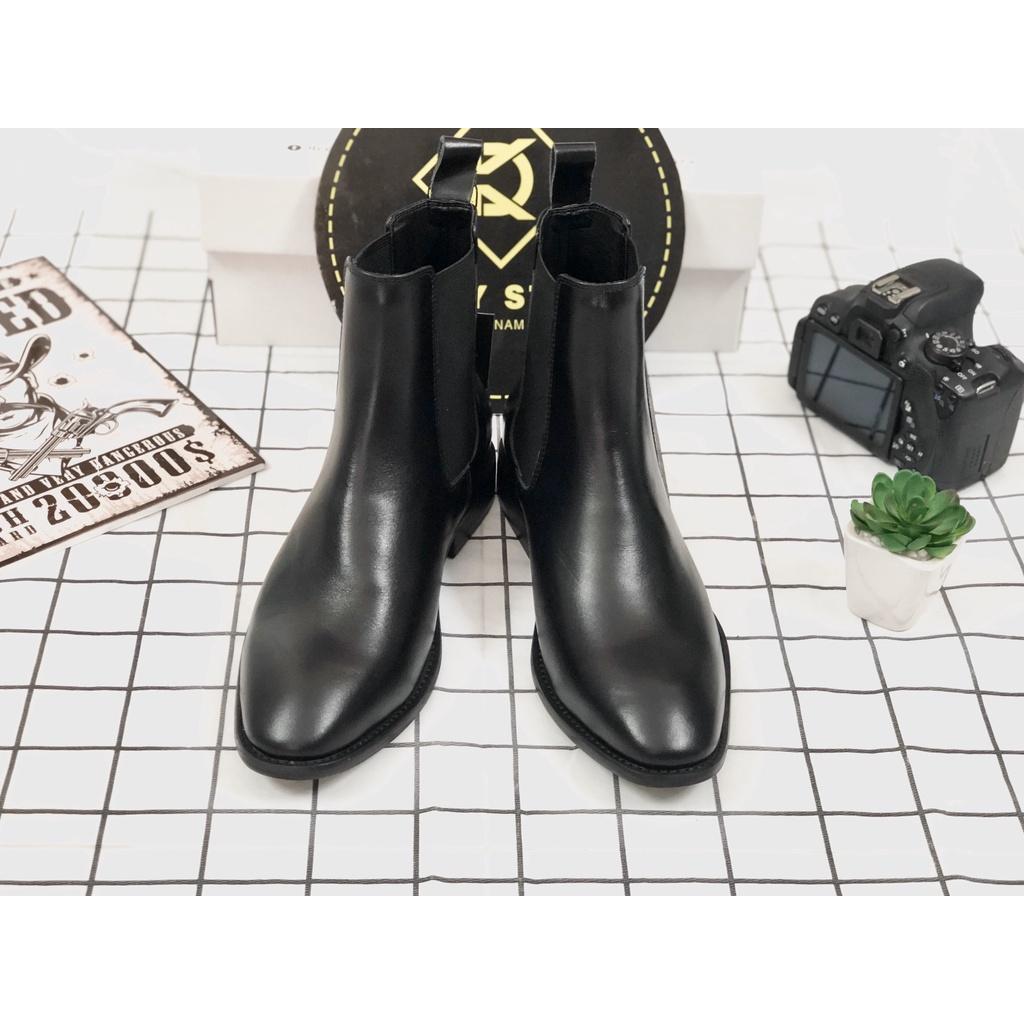 Chelsea boot da bò cao cấp đế phíp gỗ