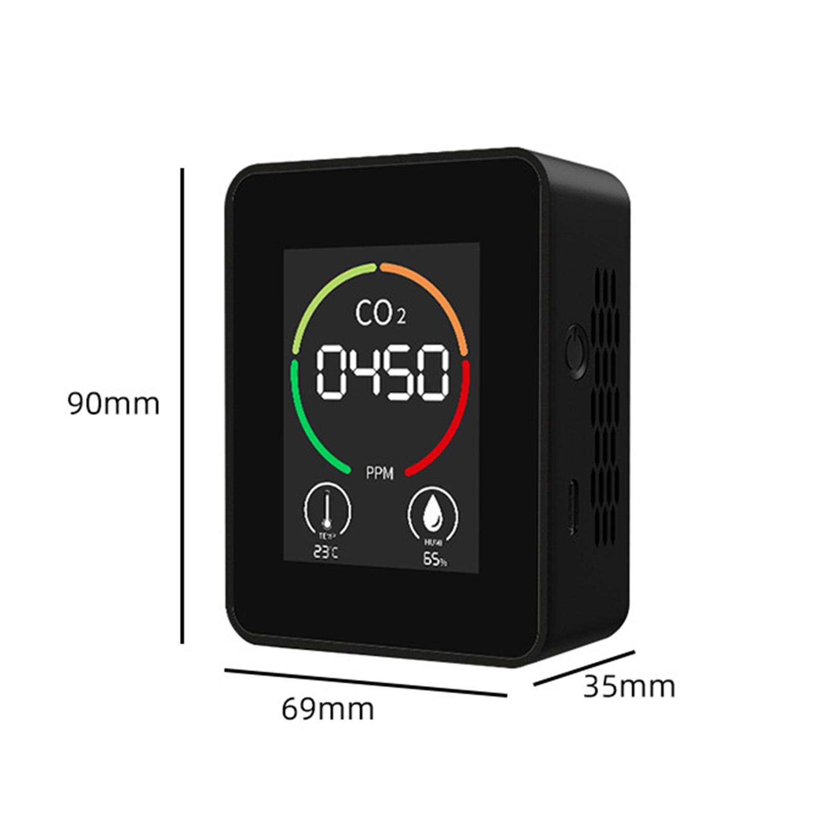 Household CO2 Tester Temperature Humidity Monitor High Accuracy with Backlight Indoor Air Quality Monitor Multifunctional for Indoor Garden