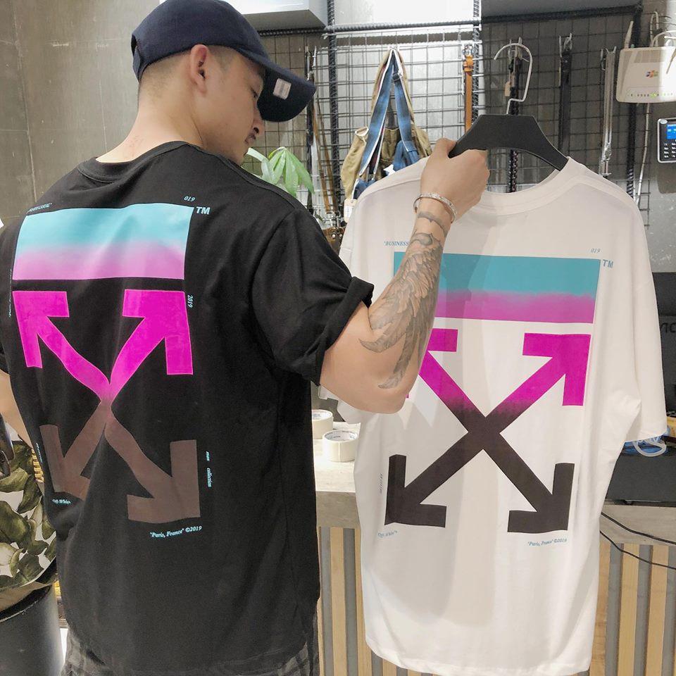 Áo Thun Nam Nữ Sọc OW Tay Lỡ Oversize Unisex