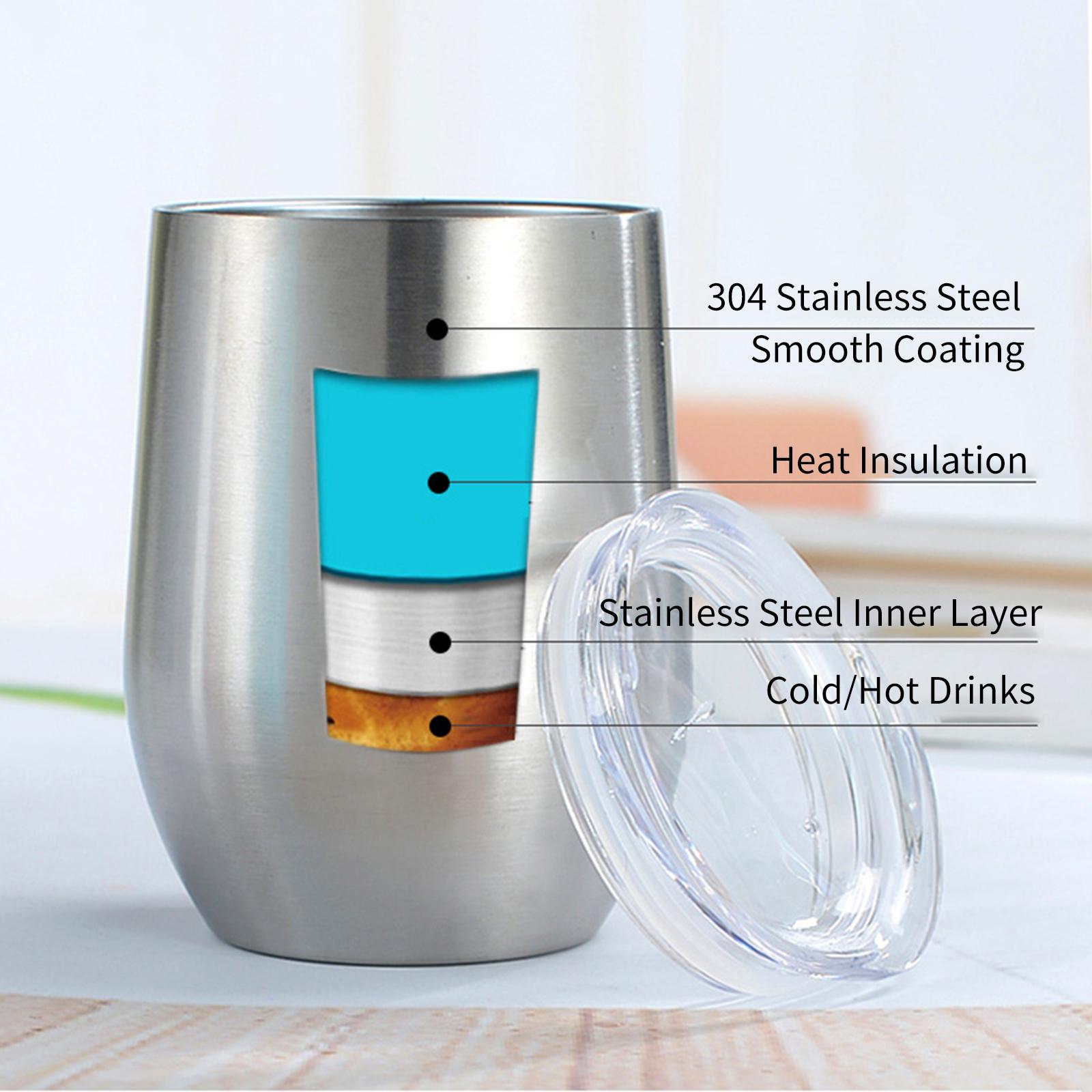 Cốc Giữ Nhiệt Thép Không Gỉ 12Oz Có Nắp