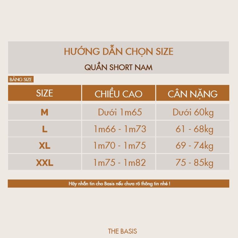 Quần short kaki nam THE BASIS, chât liệu kaki jean co giãn, form regular ôm vừa vặn QK05