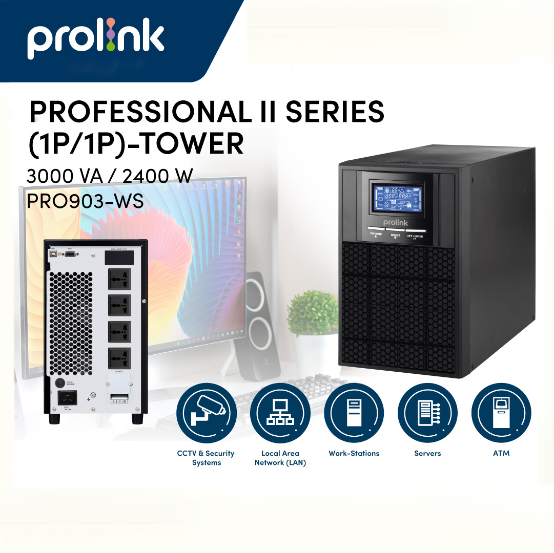 Bộ lưu điện UPS Prolink PRO903WS (3000VA/2400W) - Hàng Chính Hãng