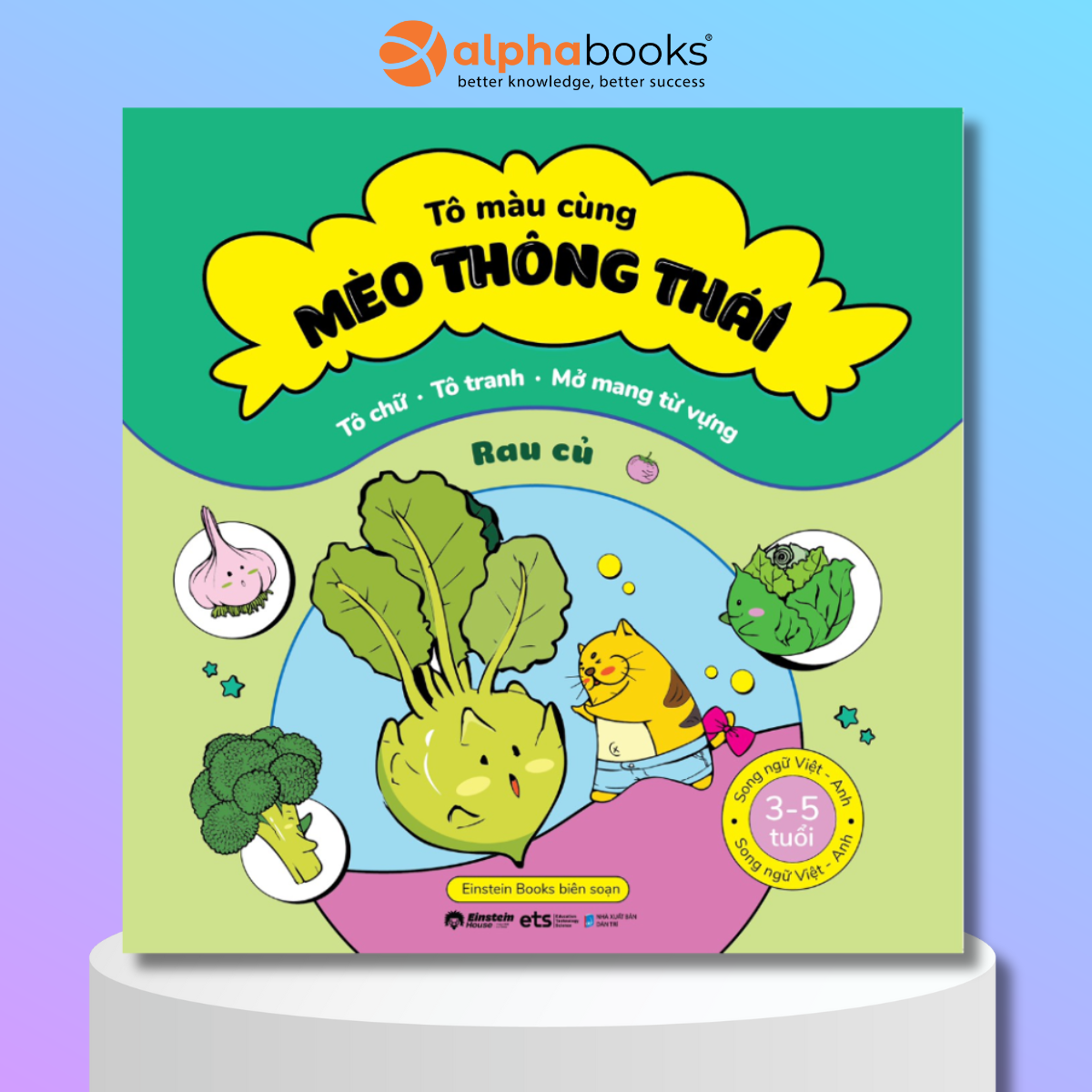 Combo Sách Tô Chữ - Tô Tranh - Mở Mang Từ Vựng Cho Bé 3-5 Tuổi: Tô Màu Cùng Mèo Thông Thái - Rau Củ + Trái Cây + Động Vật + Bốn Mùa + Hoa