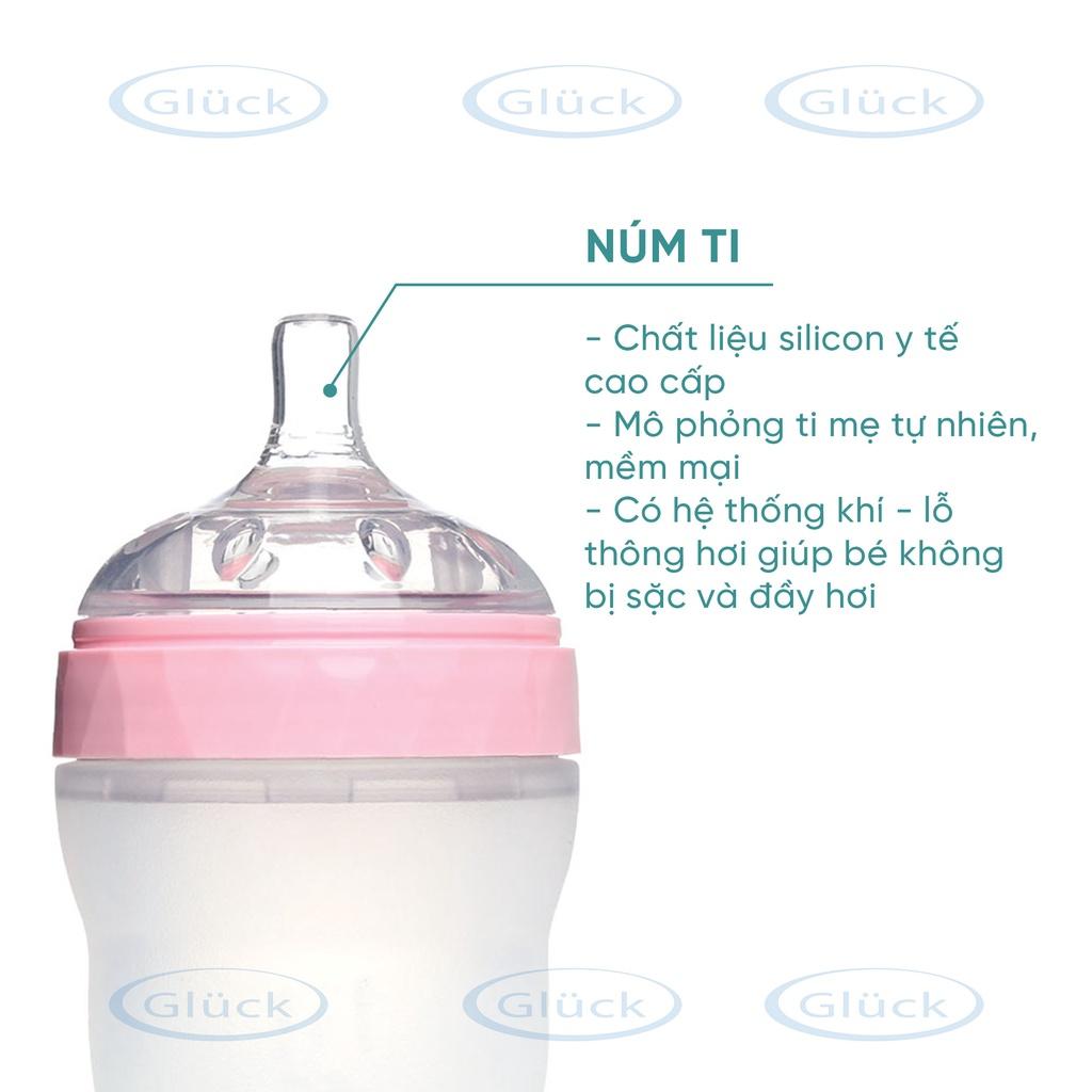 Bình sữa cho bé silicon kim cương MMD240 Gluck Official