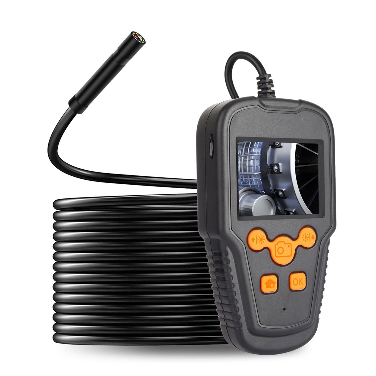 Endoscope Camera 2.4 Inches LCD Screen 1080P High Definition 8mm Lens IP68 Handheld Endoscope Industrial Home Digital