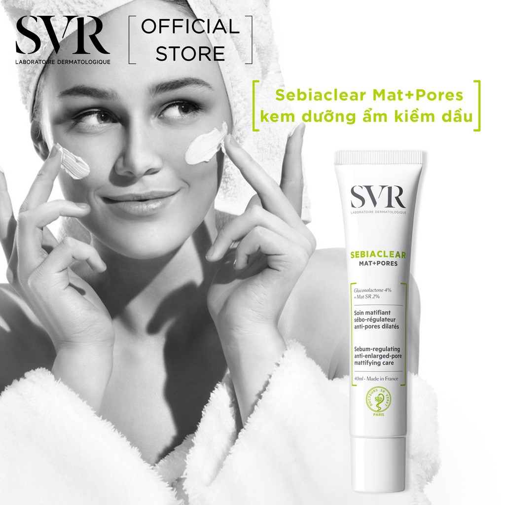 Kem Dưỡng SVR Sebiaclear Mat+Pores 40ml Giảm Mụn Kiềm Dầu Và Thu Nhỏ Lỗ Chân Lông