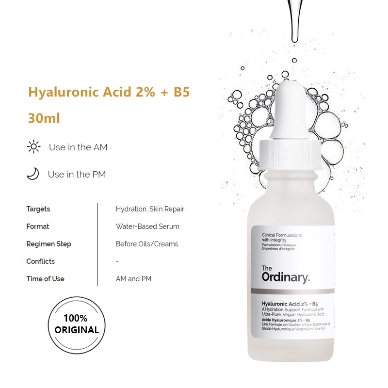 Tinh Chất Cấp Nước, Phục Hồi Da The Ordinary Hyaluronic Acid 2% + B5 30ml