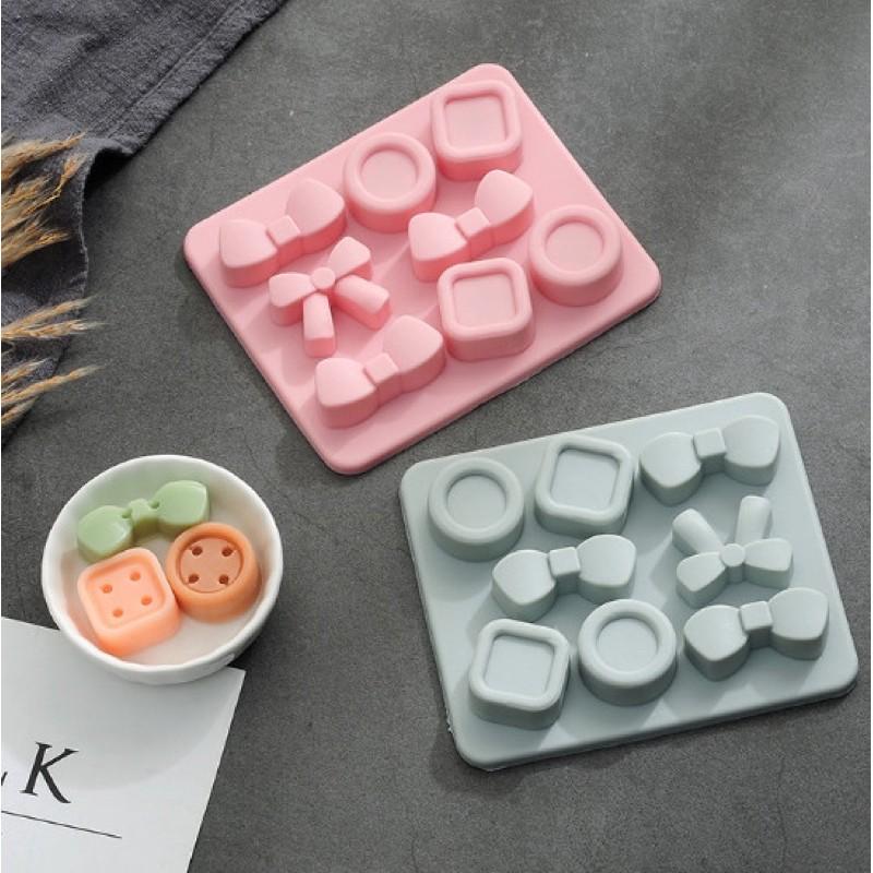 Khuôn silicon đổ fondant thạch socola banh quy hình cái cúc và nơ