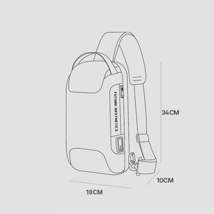 Túi đeo chéo chống nước, khóa số chống trôm cao cấp BG-22085