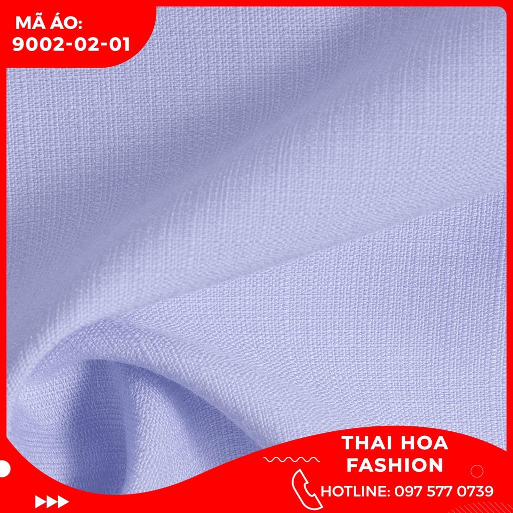 ÁO SƠ MI NỮ THÁI HÒA PHONG CÁCH CÔNG SỞ 9002 -02-01 MÀU XANH DA TRỜI DÀI TAY