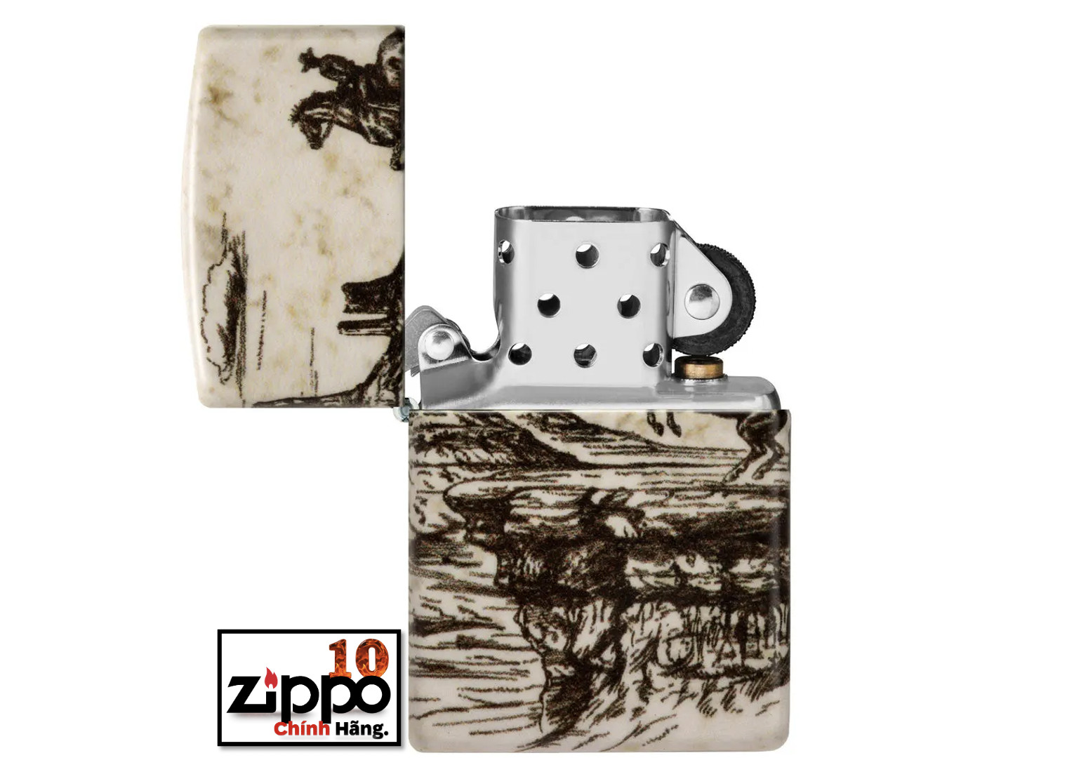 Bật lửa Zippo 48518 Wild West Scene Design - Chính hãng 100%