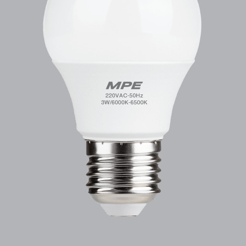 Bộ 3 Bóng Đèn LED Bulb MPE 3W 6000-6500K E27 Ø45 - Ánh sáng trắng