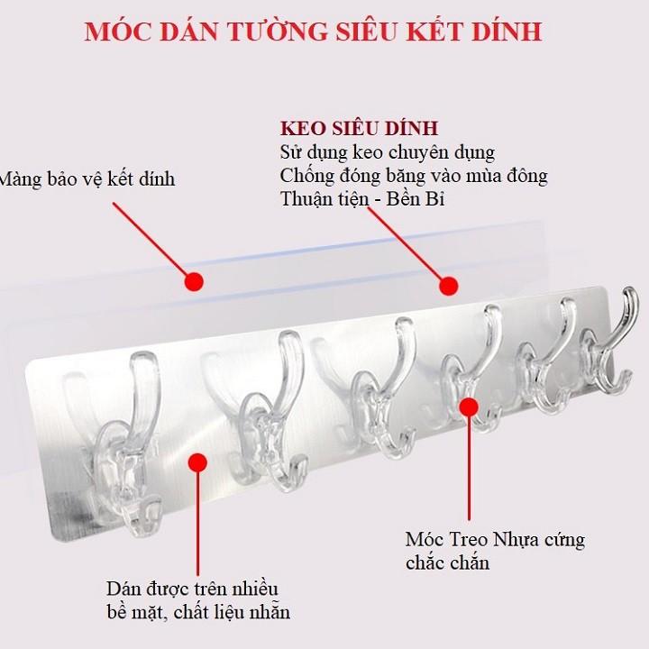 Móc Treo Đồ Dán Tường Siêu Dính Màu Bạc