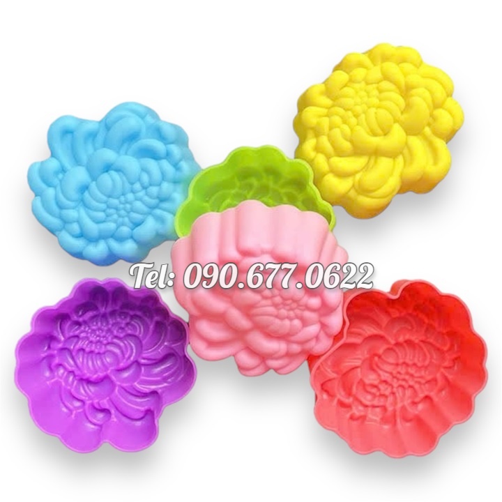 Bộ 10 khuôn silicon 3 lớp làm bánh, rau câu, bánh bông lan, bánh da lợn, bánh Cookie hoa cúc đại đóa – Mã số 1170