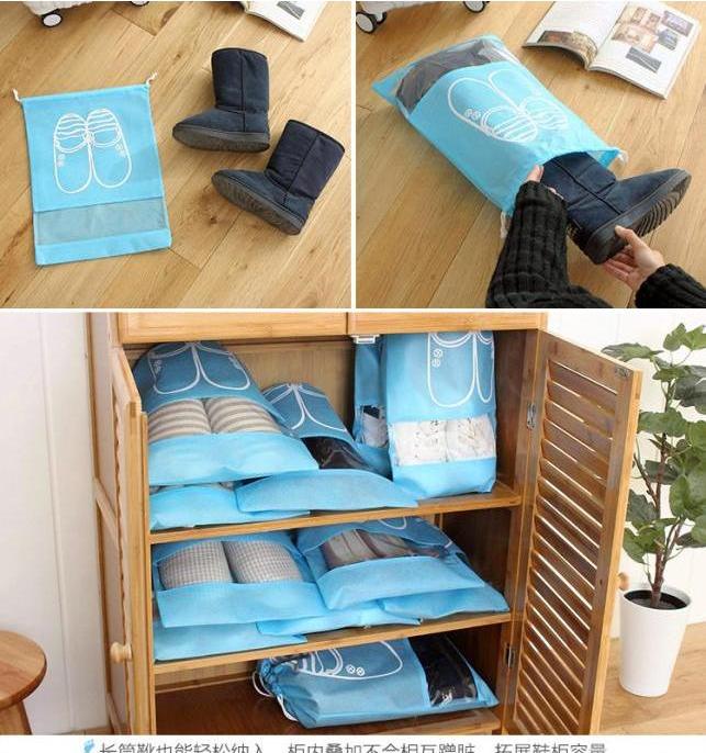 Combo 2 túi đựng giầy dây rút chống thấm tốt giao màu ngẫu nhiên GR001